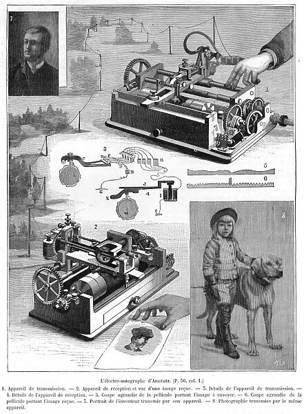 Facsimle or copying telegraph system by Amstutz of Cleveland, Ohio. Wood engraving, 1896