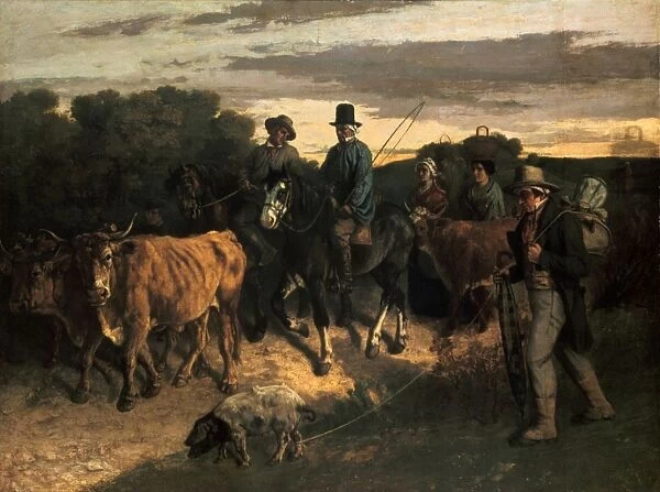 Farmers of Flagey Returning from Market, oil on canvas c1859. Gustave Courbet