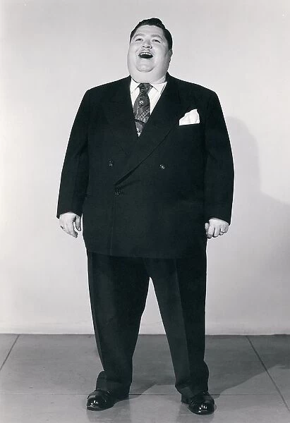 Fat businessman, laughing, vintage