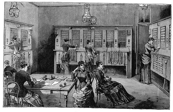 Female telephonists in Central Telephone Exchange