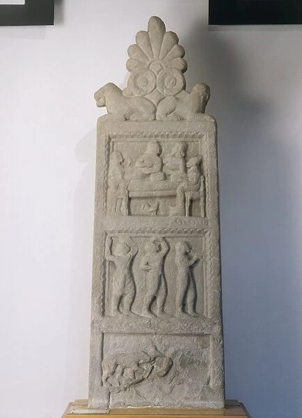 Fiesole stele with anthemion, Etruscan civilization, 5th century b. c