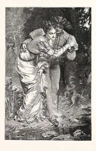 The First Step, Picture by Vely, Engraving 1876