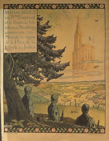 First World War - War loan poster, illustration by Hansi