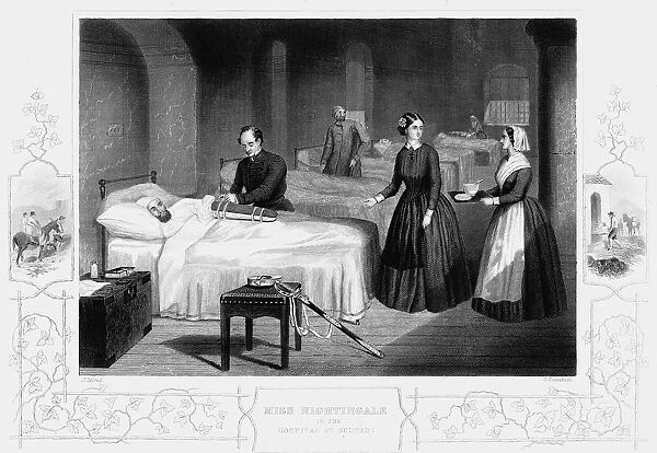 Florence Nightingale (1820 -1910) English nurse, in the hospital at Scutari. The