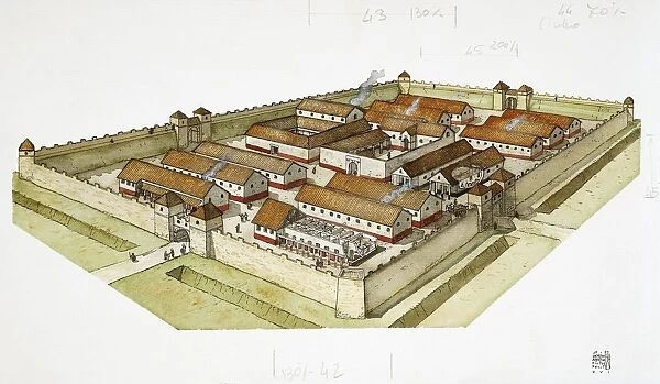 Forte romano (castrum), drawing