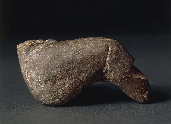 Fragment of sculpture representing leg, from Caverna (cave) della Pollera, Finale Ligure, province of Savona