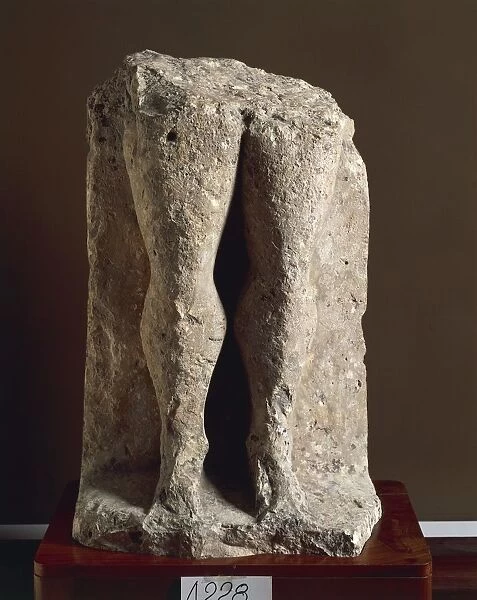 Fragment of stele-statue known as Devils legs, from Collelongo, Province of L Aquila, Italy