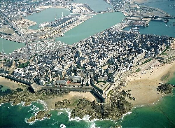 France, Brittany, Aerial view of Saint Malo