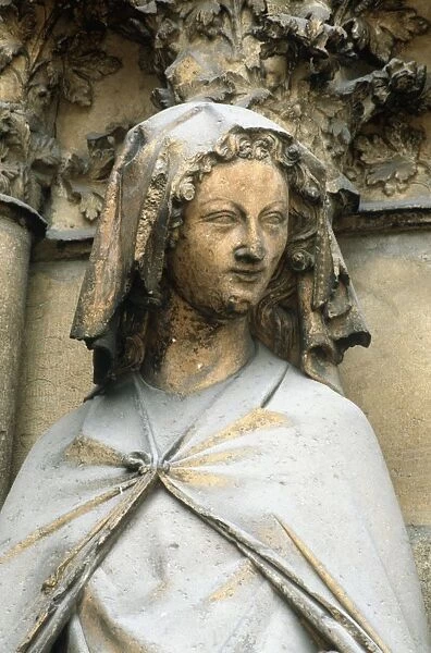 France, Champagne-Ardenne, Reims, Gothic Cathedral of Notre-Dame, Sculpture
