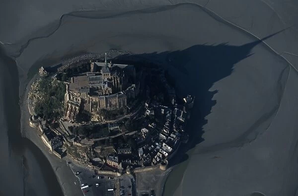 France, Normandy, aerial view of Le Mont-Saint-Michel