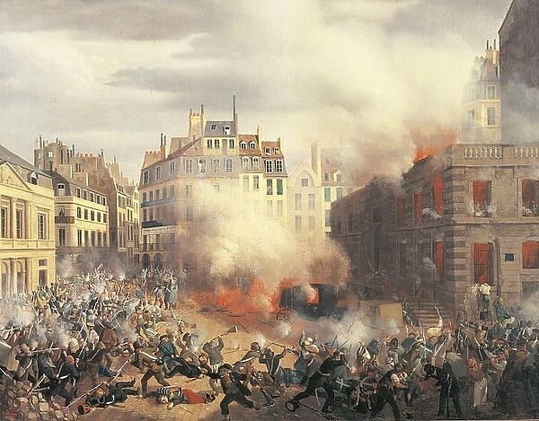 France, Paris, Burning of the Chateau d Eau at Palais-Royal of Paris on February 24th, 1848