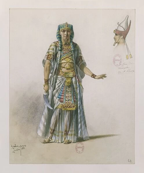 France, Paris, Costume sketch for Aida by Giuseppe Verdi
