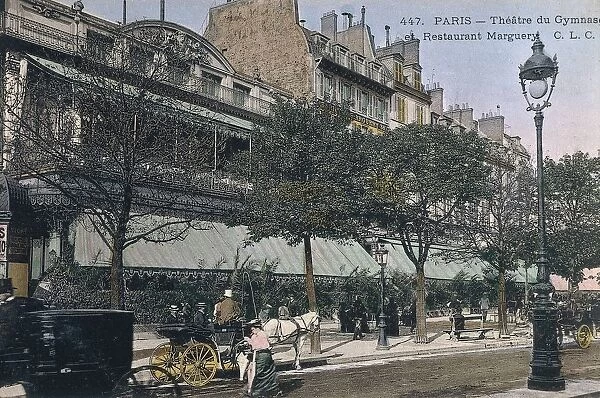 France, Paris, Gymnase Theatre and Marguery Restaurant, Postcard from beginning of 1900s
