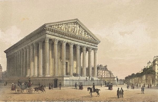 France, Paris, Madeleine Church (architect Pierre Vignon, 1764), engraving