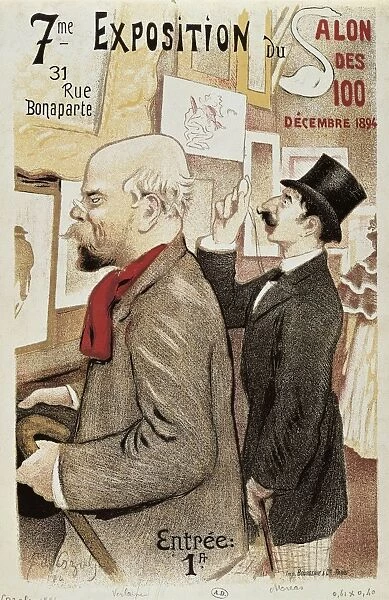 France, Paris, poster of Paul Verlaine and Jean Moreas