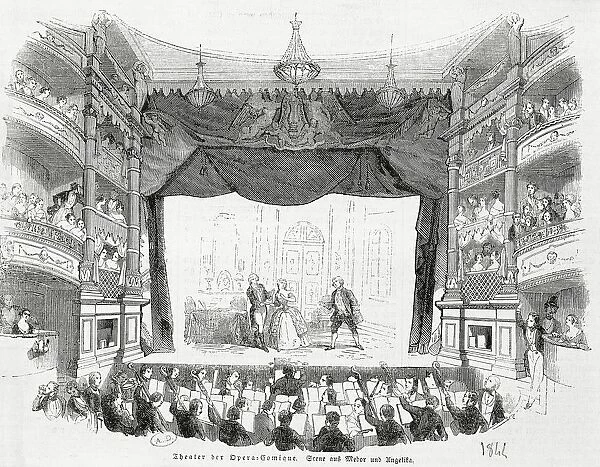 France, Paris, Scene from the opera Angelica e Medoro, ossia l Orlando, by Giuseppe Nicolini (1762-1842) at the Opera Comique in Paris