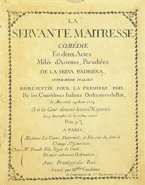 France, Paris, The Servant Mistress, Paris edition