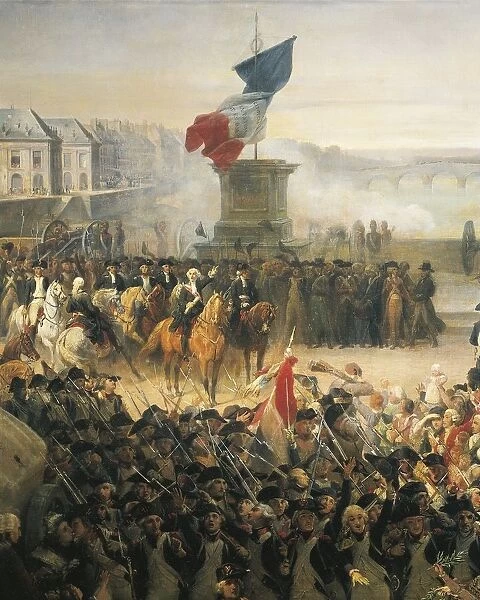 France, Versailles, The French National Guard leaving to reach the Army