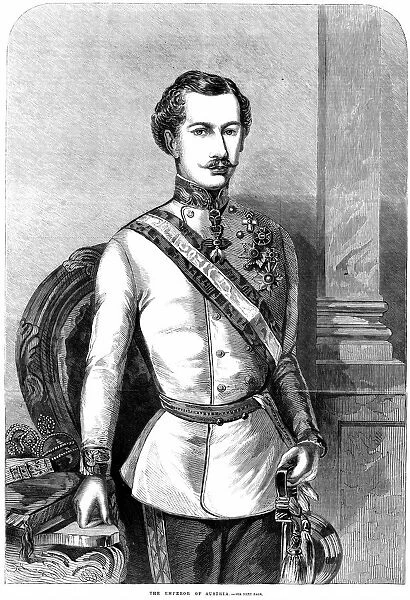 Franz Joseph I (1830-1916) Emperor of Austria 1848. Engraving 1859