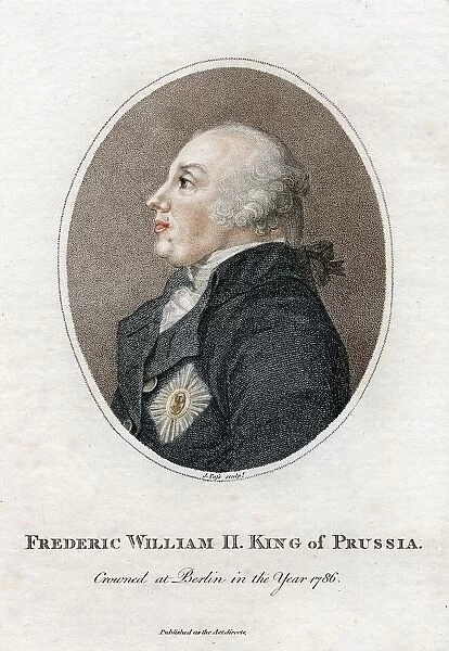 Frederick William II (1744-97) King of Prussia from 1786. Nephew of Frederick II, the Great