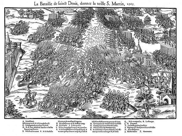 French Religious Wars 1562-1598 Battle of St Denis, 10 November 1567, between Huguenots under Louis