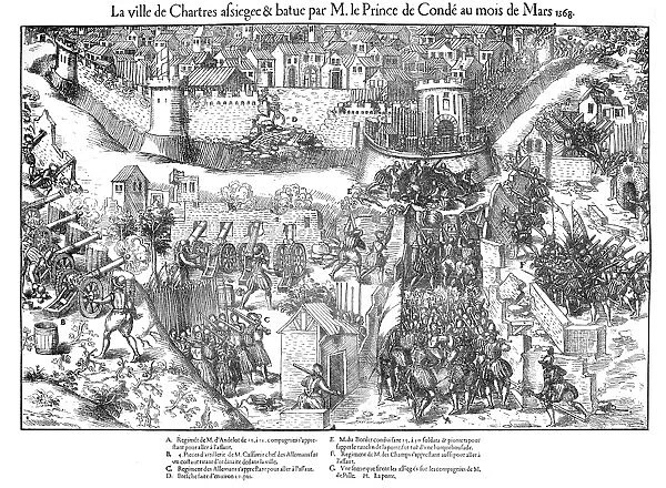 French Religious Wars 1562-1598. Siege of Chartres. Huguenots besieged Chartres at