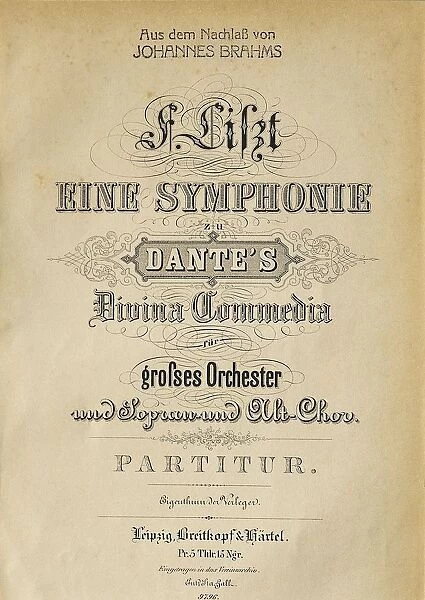Frontispiece of score A Symphony to Dantes Divine Commedia
