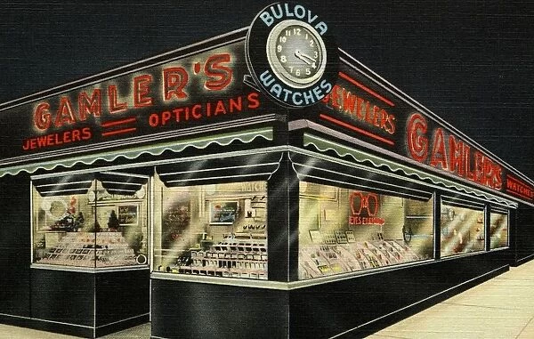 Gamlers Jewelers and Opticians. ca. 1947, Rochester, New York, USA, GAMLERs JEWELERS AND OPTICIANS. Telephone: Main 4668. 104 East Main Street-Corner Water. ROCHESTER 4, N. Y