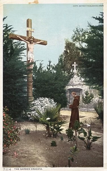 The Garden Crucifix Postcard. ca. 1903, The Garden Crucifix Postcard