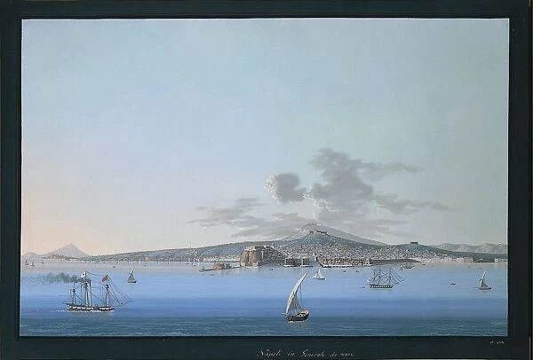 General view of Naples from sea, 19th Century, gouache