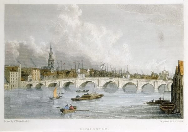The Georgian stone bridge across the Tyne at Newcastle-upon-Tyne, England. Opened in 1791