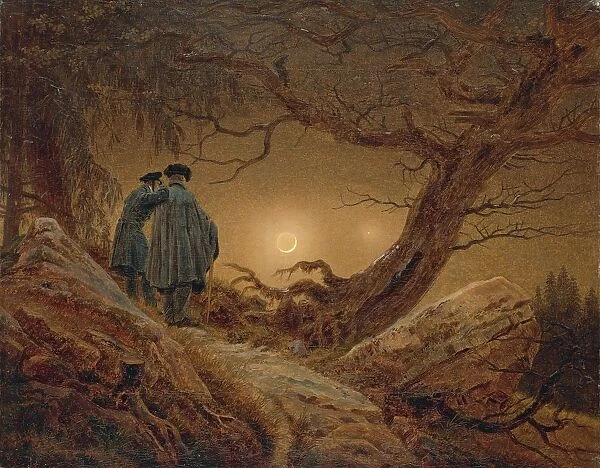 Germant, Dresden, Two men contemplating moon, 1819-20