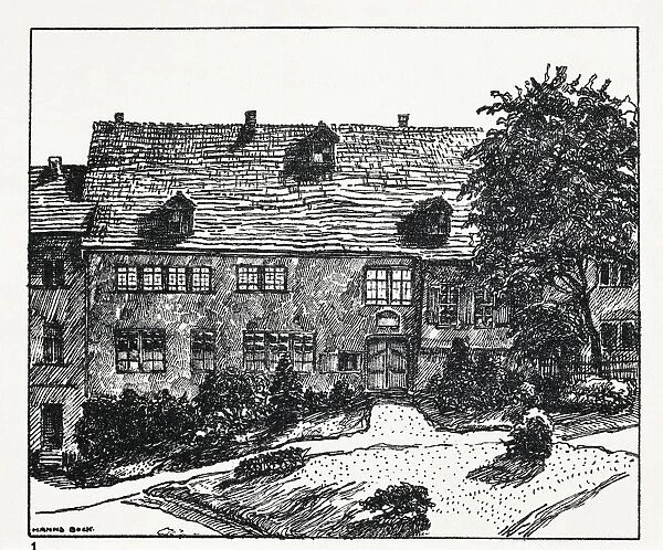 Germany, Eisenach, The birthplace of the composer Johann Sebastian Bach (1685-1750), drawing, 1931