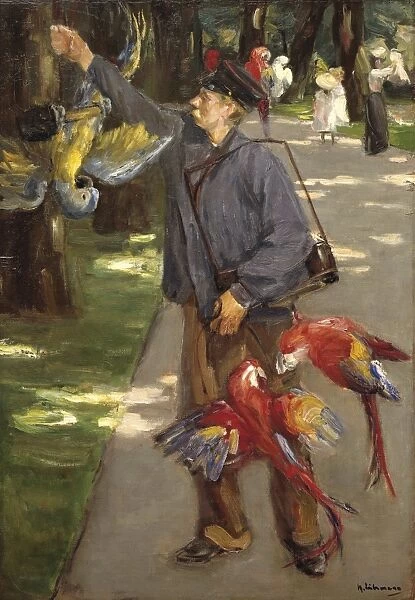 Germany, Essen, Der Papageienmann (Man with Parrots), 1902