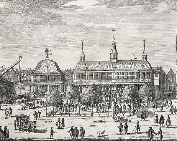 Germany, Hamburg, View of the main square, engraving