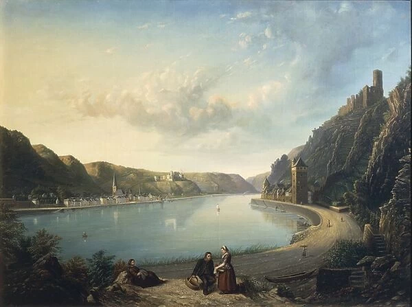 Germany, View of Rhine attributed to W. Klunenbrosch, 1853
