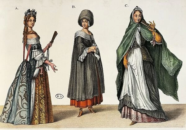 Germany, Womans costumes, print