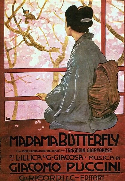 Giacomo Puccini (1858 -1924) Italian composer of operas. Poster for Madama Butterfly