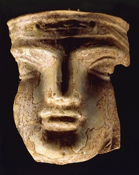 Glazed ceramic votive mask, from Cumae, Campania Region, Italy
