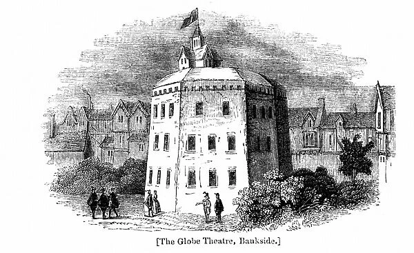 Globe Theatre, Bankside, Southwark, London, as it appeared c1597. Wood engraving