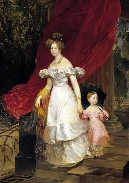 Grand Duchess Elena Pavlovna with her daughter Maria, 1830. Oil on canvas. Karl Briullov