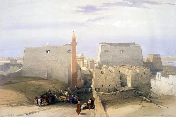 Grand Entrance to the Temple of Luxor : lithograph after watercolour by David Roberts