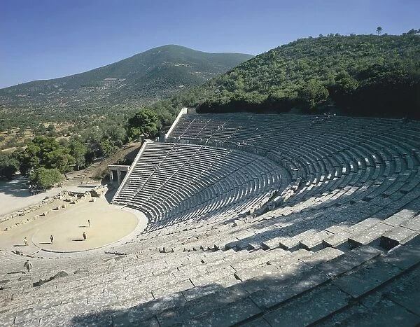 Greece, Peloponnese Paninsula, Argolis Prefecture, Epidaurus Sanctuary of Asklepios, theatre