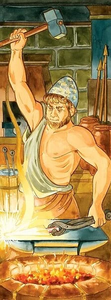 In Greek mythology, Hephaestus was the god of fire, and blacksmith and craftsman to the gods. Romans associated him with Vulcan