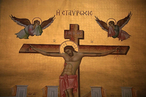 Greek orthodox icon depicting Christ on the cross