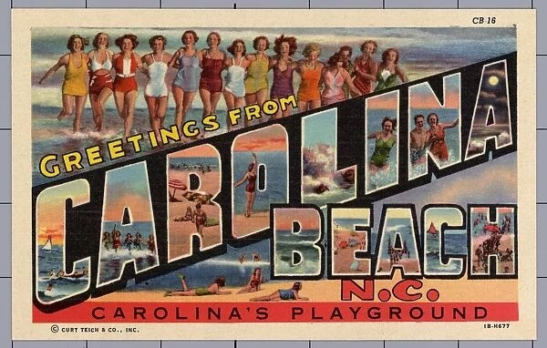 Greeting Card from Carolina Beach, North Carolina. ca. 1941, Carolina Beach, North Carolina, USA, Greeting Card from Carolina Beach, North Carolina