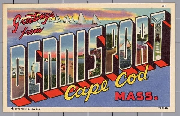 Greeting Card from Dennisport, Massachusetts. ca. 1946, Dennisport, Massachusetts, USA, Greeting Card from Dennisport, Massachusetts
