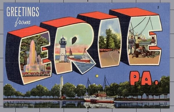 Greeting Card from Erie, Pennsylvania. ca. 1942, Erie, Pennsylvania, USA, Greeting Card from Erie, Pennsylvania