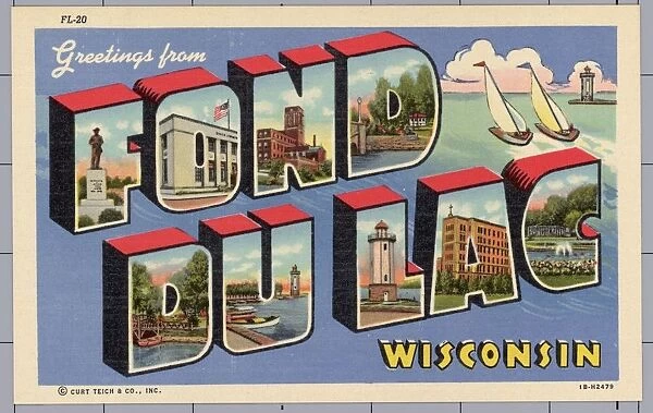 Greeting Card from Fond du Lac, Wisconsin. ca. 1941, Fond du Lac, Wisconsin, USA, Greeting Card from Fond du Lac, Wisconsin