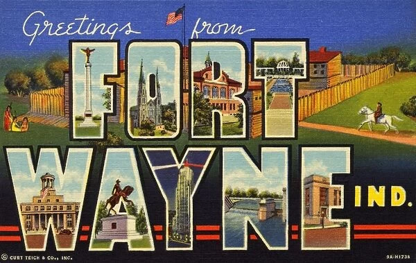 Greeting Card from Fort Wayne, Indiana. ca. 1939, Fort Wayne, Indiana, USA, Greeting Card from Fort Wayne, Indiana